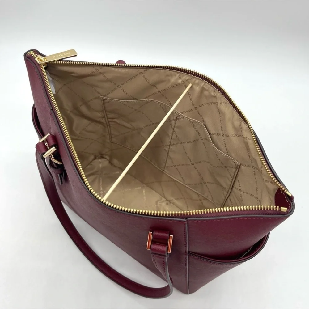 Michael Kors Large Charlotte Tote Bag Dark Cherry